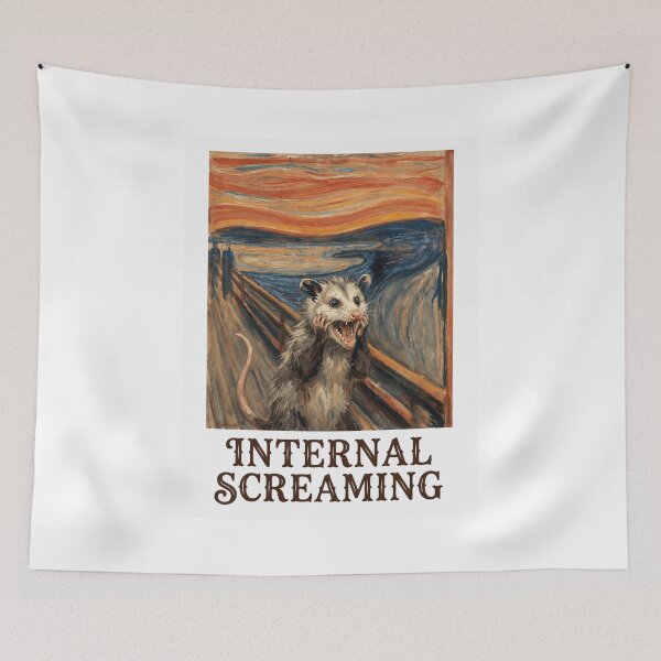 Item preview, Opossum The Scream Parody - Internal Screaming Fine Art designed and sold by MaynyStudio.