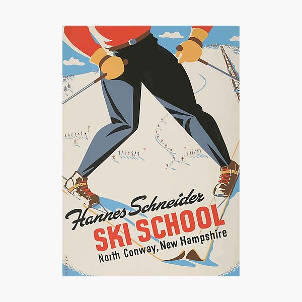 Vintage Hannes Schneider Ski School - New Hampshire  Photographic Print