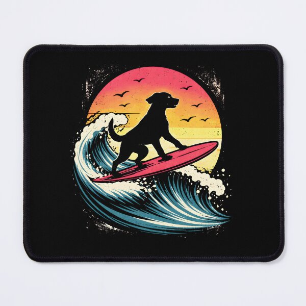 Item preview, Surfing Golden Retriever Riding Wave Dog Surfer Sunset Beach designed and sold by THREE LITTLE BEANS.