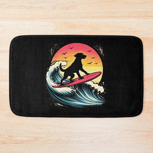 Item preview, Surfing Golden Retriever Riding Wave Dog Surfer Sunset Beach designed and sold by THREE LITTLE BEANS.