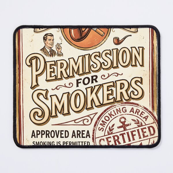 Item preview, Vintage Permission For Smokers Retro 1950s Sign Art designed and sold by Hen-C-Art.