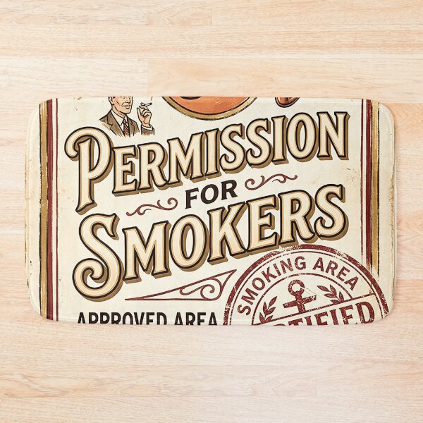 Item preview, Vintage Permission For Smokers Retro 1950s Sign Art designed and sold by Hen-C-Art.