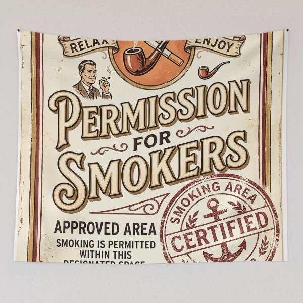 Item preview, Vintage Permission For Smokers Retro 1950s Sign Art designed and sold by Hen-C-Art.