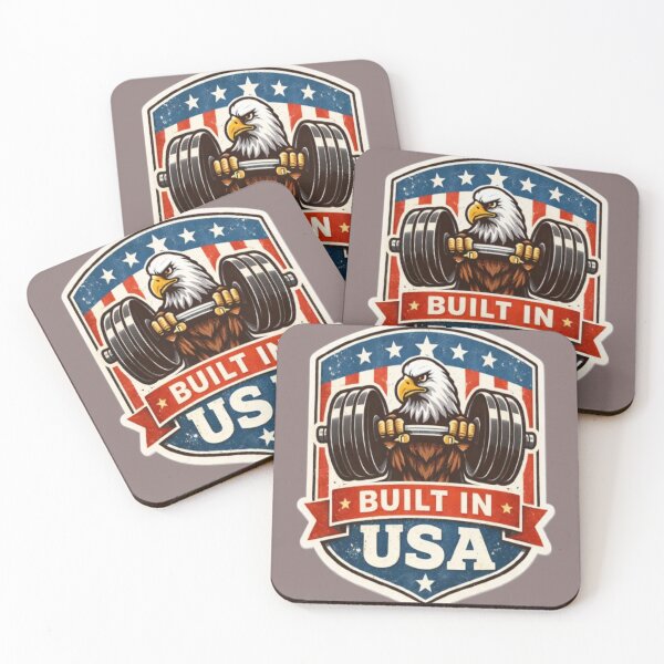 Item preview, Built in USA Eagle Gym Patriotic Weightlifting Vintage Sticker designed and sold by GRYFFWEAR.