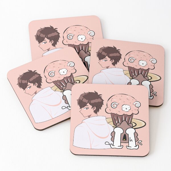 Item preview, Anime Boy and Pink Sheep Cupcake with Crying Monster designed and sold by Kanniax.