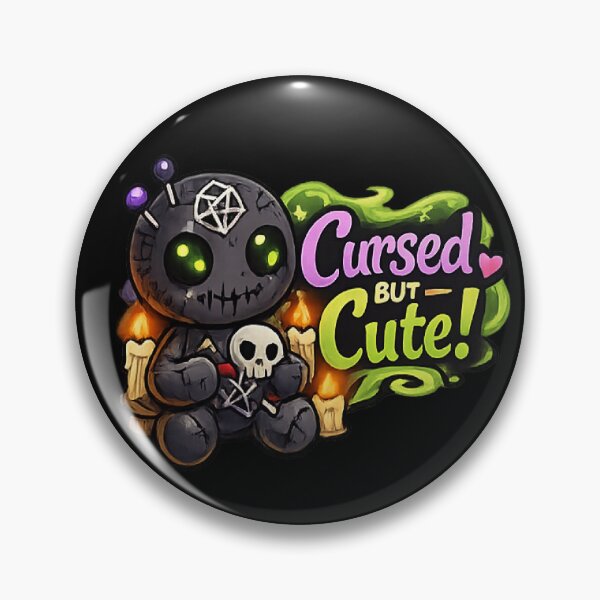 Item preview, Cursed But Cute - Funny Voodoo Doll Kawaii Horror Art designed and sold by myforestfog.