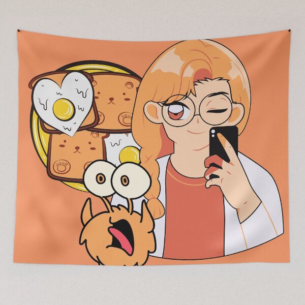 Item preview, Breakfast Selfie with Kawaii Pet Monster designed and sold by Kanniax.