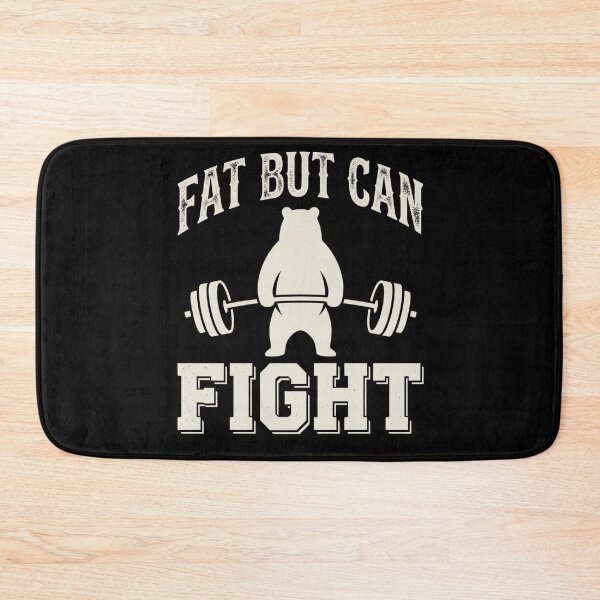Item preview, Fat But Can Fight Shirt, Funny Gym Workout Tee, Bodybuilding Humor T-Shirt, Powerlifter Gift, Fitness designed and sold by THREE LITTLE BEANS.