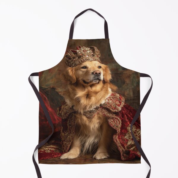 Item preview, Regal Golden Retriever Dog King Crown Portrait designed and sold by NicolasGlowArt.