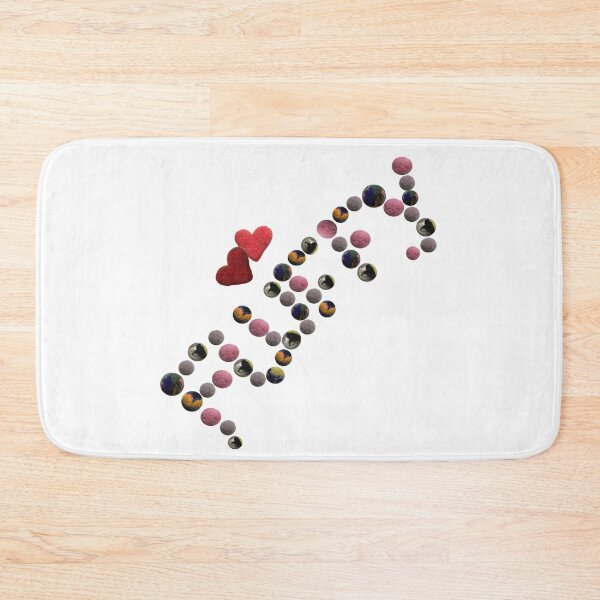 Item preview, The word "Fluffy" is made from hand-felted balls and hearts. designed and sold by creaphyl28.