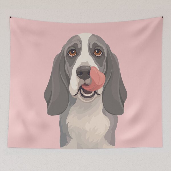 Item preview, Basset Hound Licking Nose Art designed and sold by BrownHorse90s.