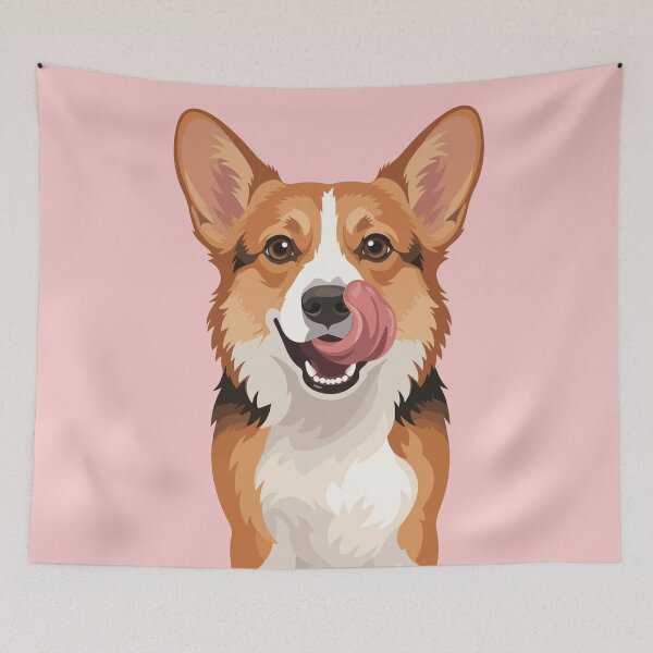 Item preview, Happy Corgi Tongue Out Vector Art designed and sold by BrownHorse90s.