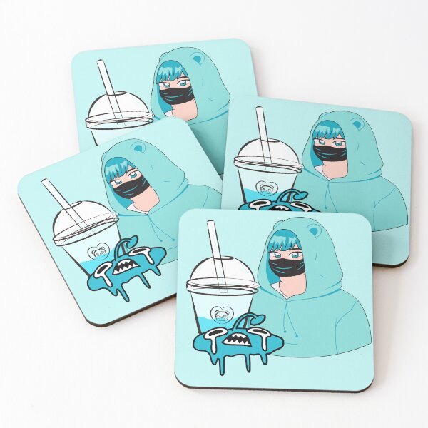 Item preview, Anime Streetwear Aesthetic - Teal Bear Hoodie & Bubble Tea designed and sold by Kanniax.