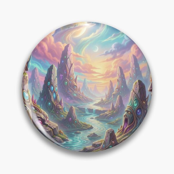 Item preview, Mystic Alien Landscape with Cosmic Light and Vibrant Fantasy Structures designed and sold by FotoworldEdel.