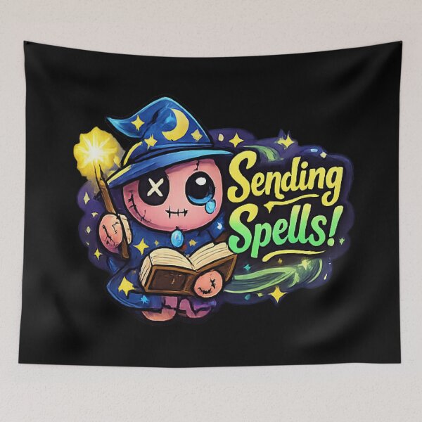 Item preview, Sending Spells - Cute Wizard Voodoo Doll Magic Art designed and sold by myforestfog.
