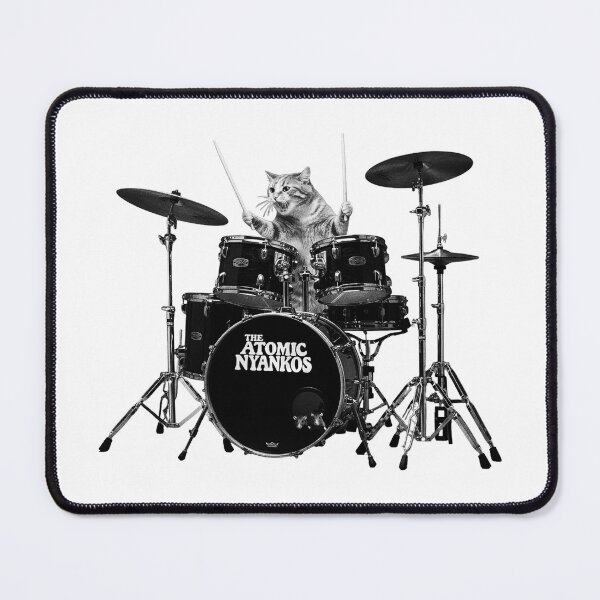 Item preview, Grunge Drummer Cat: High-Energy Beats by The Atomic Nyankos designed and sold by The Atomics.