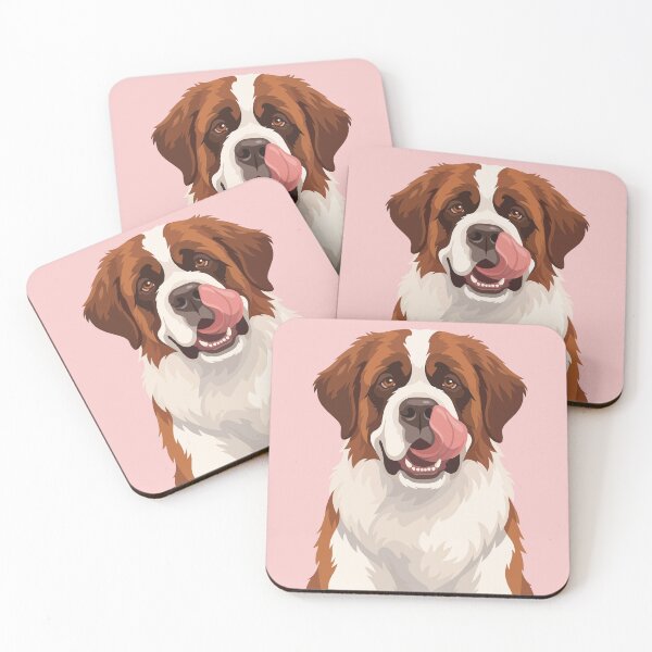 Item preview, Saint Bernard Big Dog Tongue Out Illustration designed and sold by BrownHorse90s.