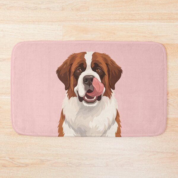 Item preview, Saint Bernard Big Dog Tongue Out Illustration designed and sold by BrownHorse90s.