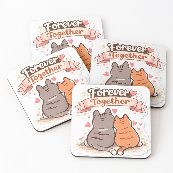 Item preview, Cute Cat Couple Design – Forever Together Love Cats Romantic Gift for Couples Valentine Aesthetic designed and sold by sumodesign.