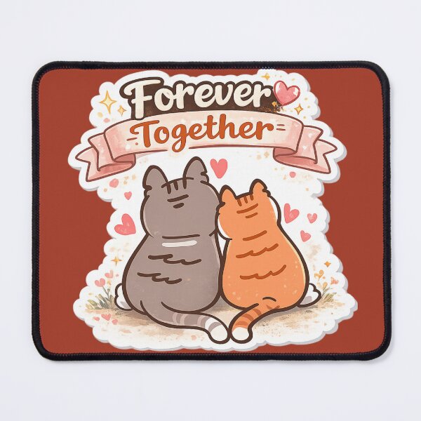 Item preview, Cute Cat Couple Design – Forever Together Love Cats Romantic Gift for Couples Valentine Aesthetic designed and sold by sumodesign.