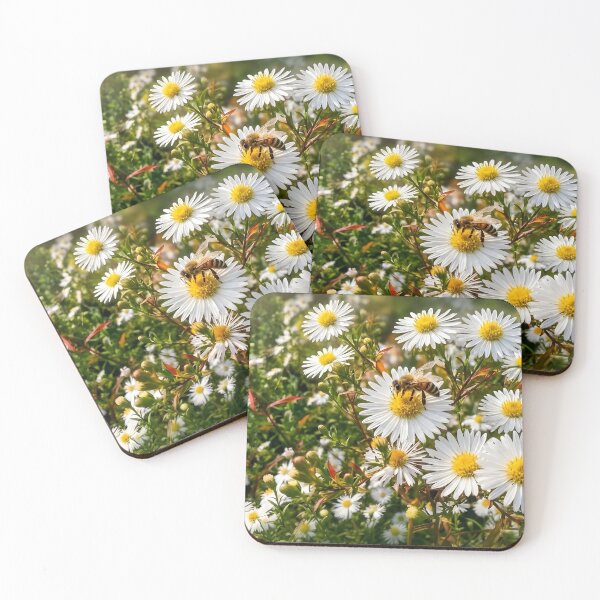 Item preview, Honeybee on Wild Daisies | Macro Nature Photography | Summer Garden Serenity designed and sold by SergioMiklos.