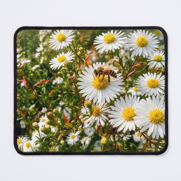 Item preview, Honeybee on Wild Daisies | Macro Nature Photography | Summer Garden Serenity designed and sold by SergioMiklos.