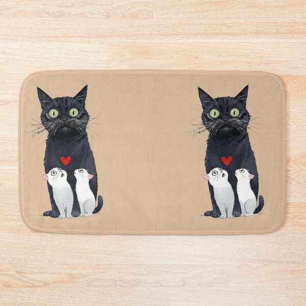 Item preview, The Gentleman Black Cat and His White Kittens designed and sold by BLUESKY11a.