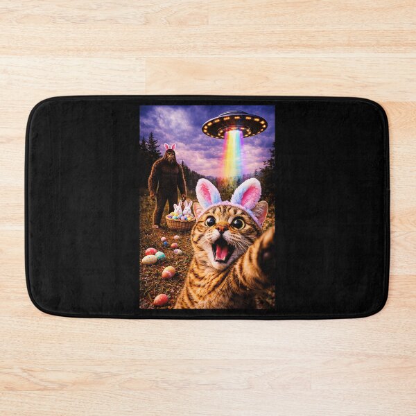 Item preview, Easter Cat Bigfoot UFO Alien Cryptid Holiday Humor Feline Pet designed and sold by QuentinHarrow.