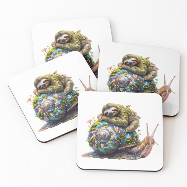 Item preview, funny lazy sloth riding giant snail designed and sold by ArtivioShop.