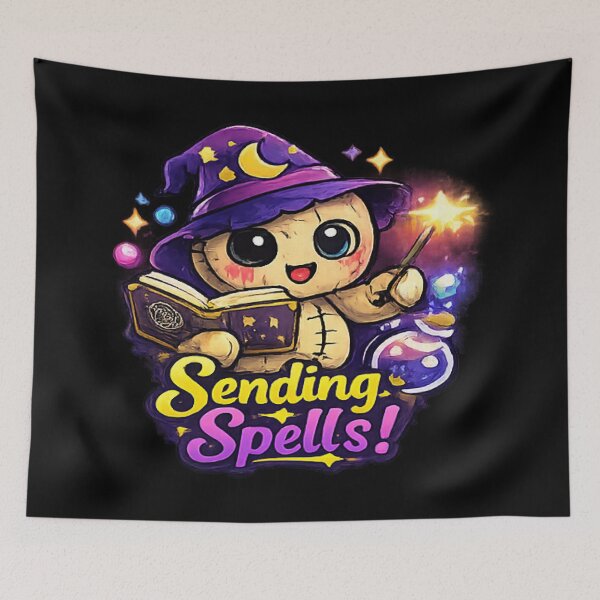 Item preview, Magical Sending Spells - Cute Wizard Voodoo Doll Fantasy Art designed and sold by myforestfog.