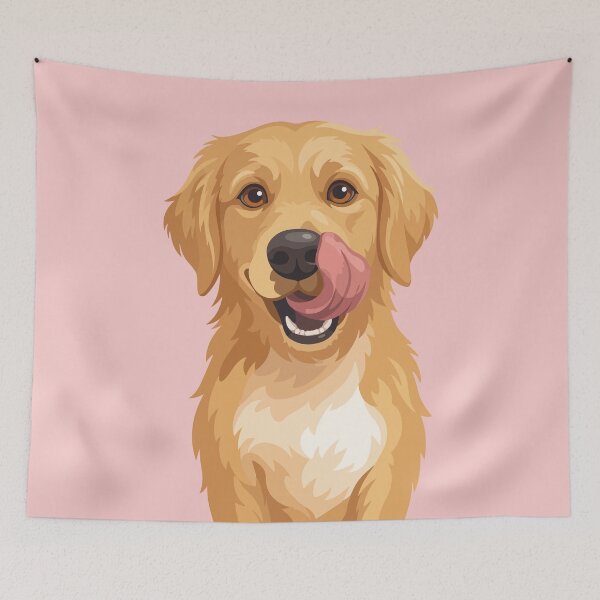 Item preview, Smiling Golden Retriever Happy Dog Vector designed and sold by BrownHorse90s.