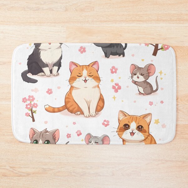 Item preview, Cats and Mice with Cherry Blossoms  designed and sold by uunaa.