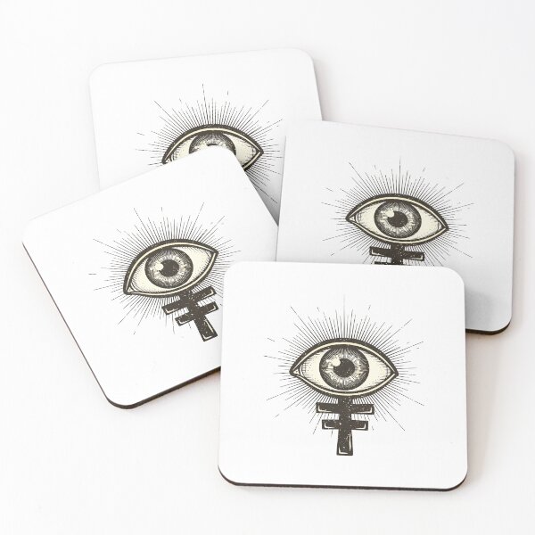Item preview, a distressed print of a female symbol merged with an eye and sunburst design designed and sold by VerizalShop.