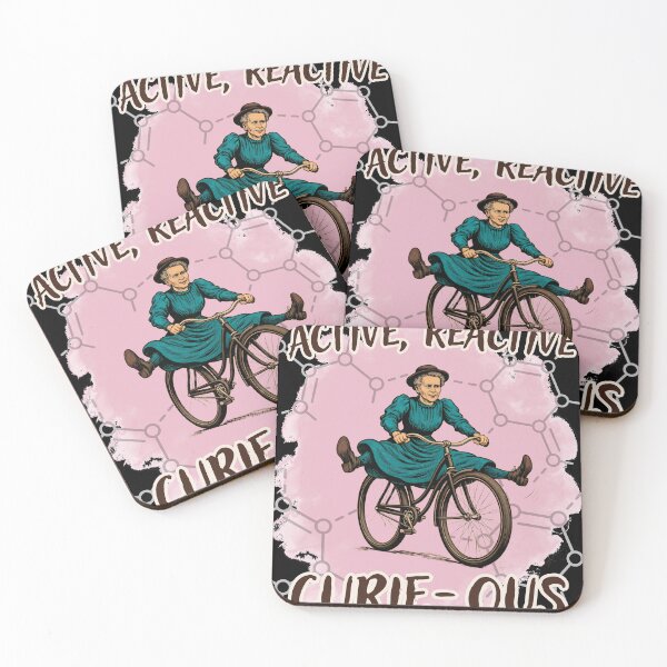 Item preview, Active, Reactive, Curie-ous – Retro Marie Sklodowska Curie Cycling Girl Power Design designed and sold by Branetka.