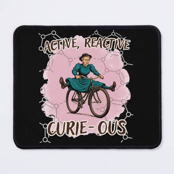 Item preview, Active, Reactive, Curie-ous – Retro Marie Sklodowska Curie Cycling Girl Power Design designed and sold by Branetka.