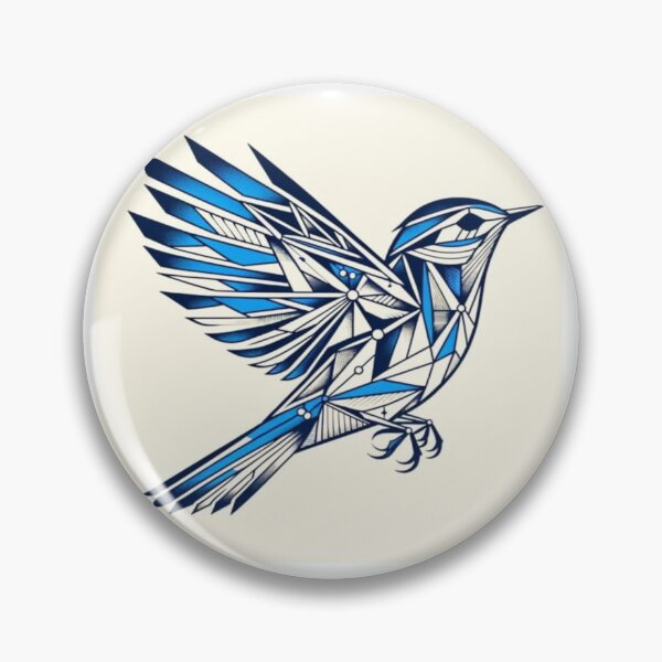 Item preview, Geometric Blue Bird in Flight Artwork  designed and sold by NivyasArtistry.