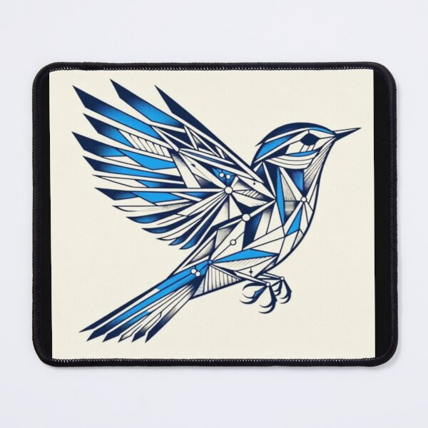 Item preview, Geometric Blue Bird in Flight Artwork  designed and sold by NivyasArtistry.