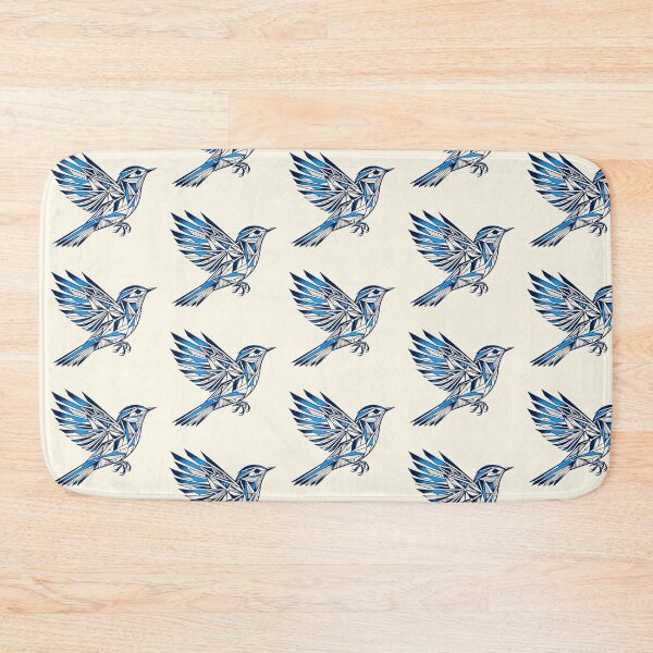 Item preview, Geometric Blue Bird in Flight Artwork  designed and sold by NivyasArtistry.