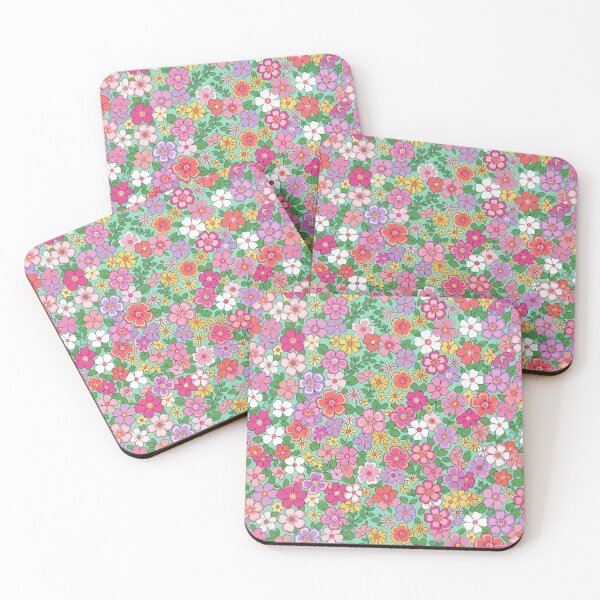 Item preview, Whimsical Pastel Ditsy Floral Pattern on Mint Aqua designed and sold by BLUESKY11a.