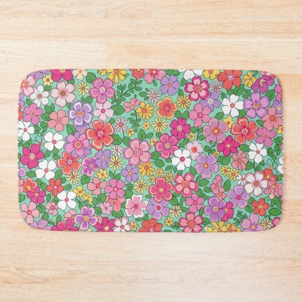 Item preview, Whimsical Pastel Ditsy Floral Pattern on Mint Aqua designed and sold by BLUESKY11a.