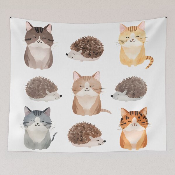 Item preview, Cats and hedgehogs designed and sold by uunaa.