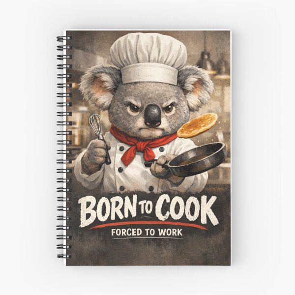 Item preview, Grumpy Koala Chef - Born To Cook Forced To Work - Funny Kitchen Art designed and sold by VeloraCrafts.