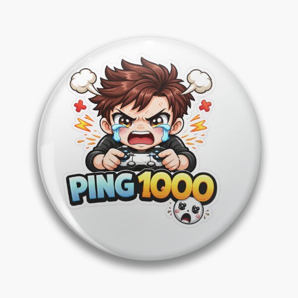 Item preview, Ping 1000 Gamer Sticker – Funny Gaming Lag Meme Crying Chibi Gamer Rage Sticker designed and sold by Sidra digital art 8277237.