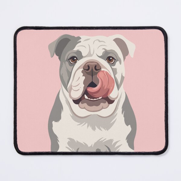 Item preview, Grumpy English Bulldog Licking Nose Vector designed and sold by BrownHorse90s.