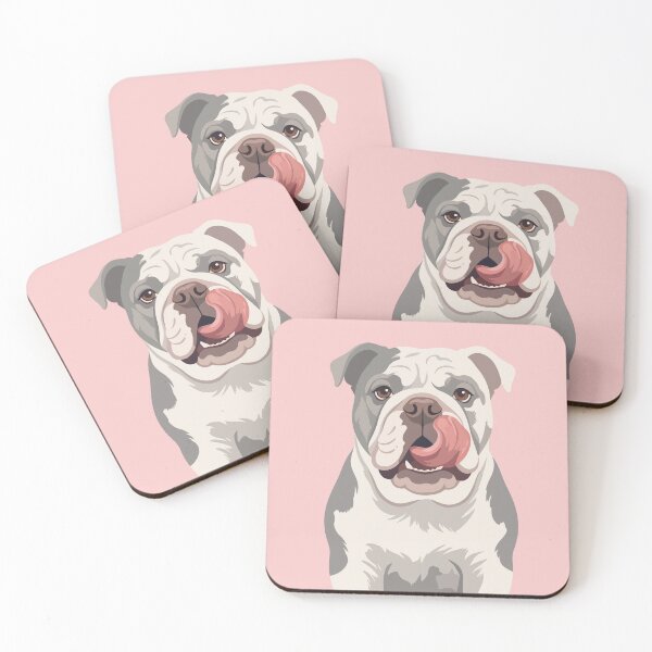 Item preview, Grumpy English Bulldog Licking Nose Vector designed and sold by BrownHorse90s.