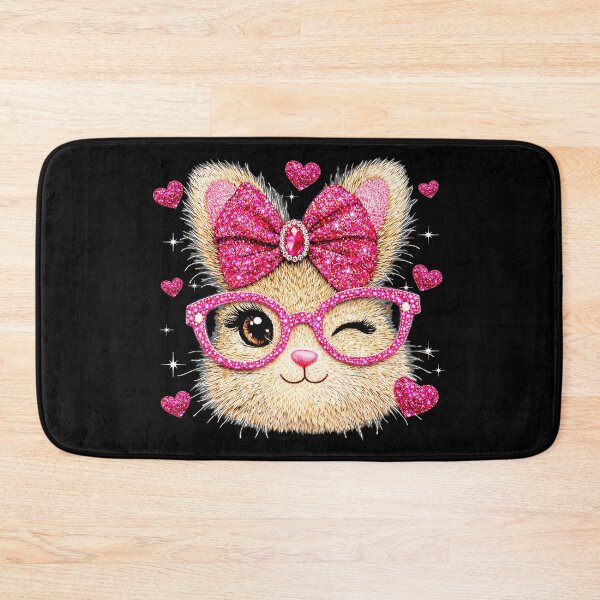 Item preview, Cute Sparkly Cat With Glasses And Bow designed and sold by QuentinHarrow.