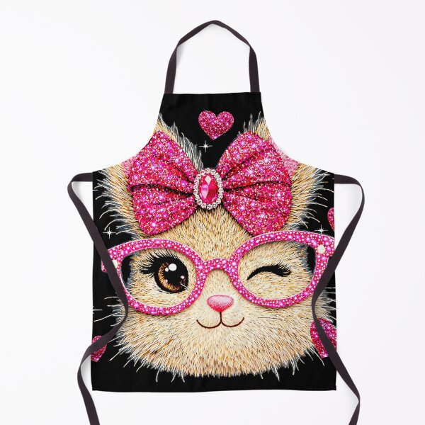 Item preview, Cute Sparkly Cat With Glasses And Bow designed and sold by QuentinHarrow.