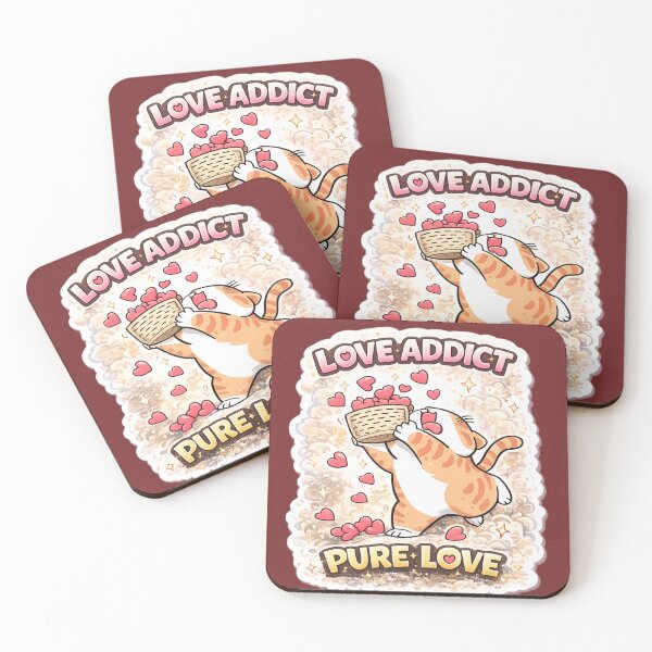 Item preview, Cute Love Cat Design – Love Addict Pure Love Funny Cat Meme Romantic Gift Valentine Aesthetic designed and sold by sumodesign.