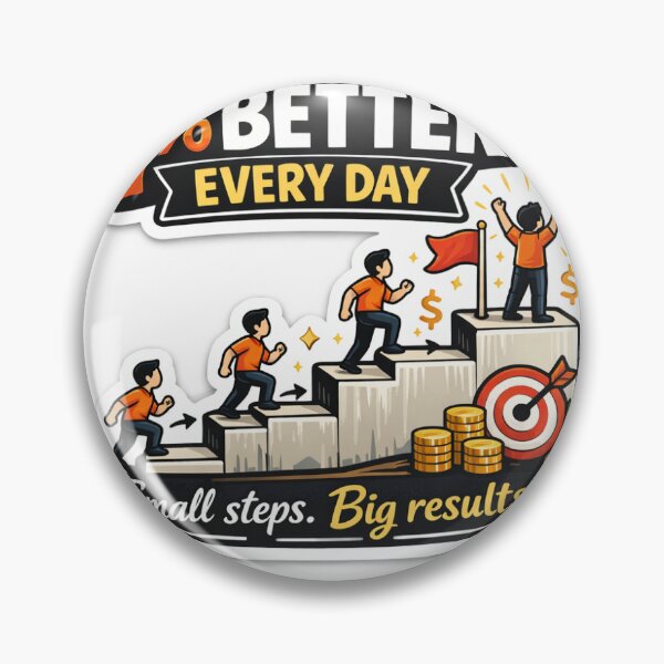 Item preview, 1% Better Every Day – Motivational Growth Sticker designed and sold by Wander Pop Studio.
