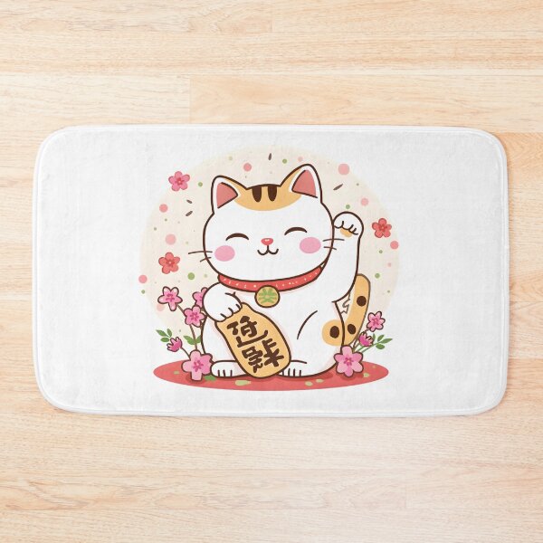 Item preview, Cat Maneki-neko with sakura  designed and sold by uunaa.